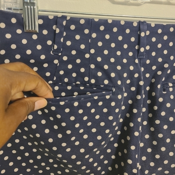 Boden | Women's Navy Polka Dot Print Chelsea Career Cropped Pants (US Size 8P) - Picture 9 of 15